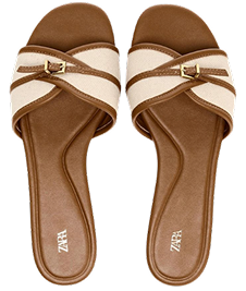 Tan Brown Flat Sandals